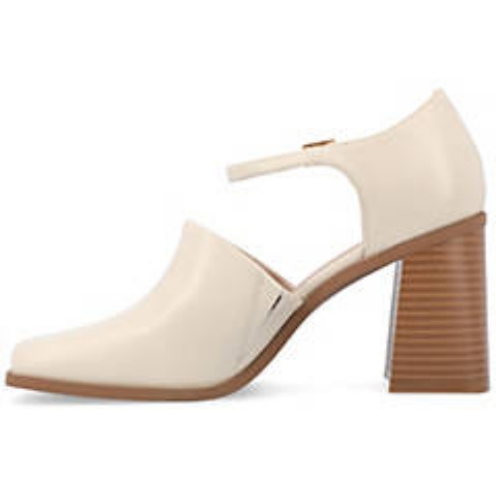 🤍🌾Journee Collection: Bobby, Bone Color Block Heel w/ Ankle Strap~ ✨️NWT✨️6.5W - Picture 3 of 8